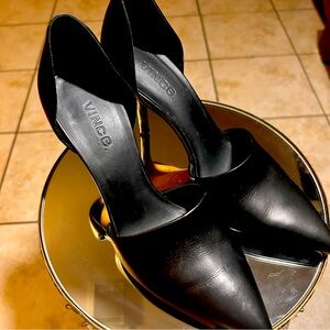 VINCE Claire D'Orsay Black Leather Shoes